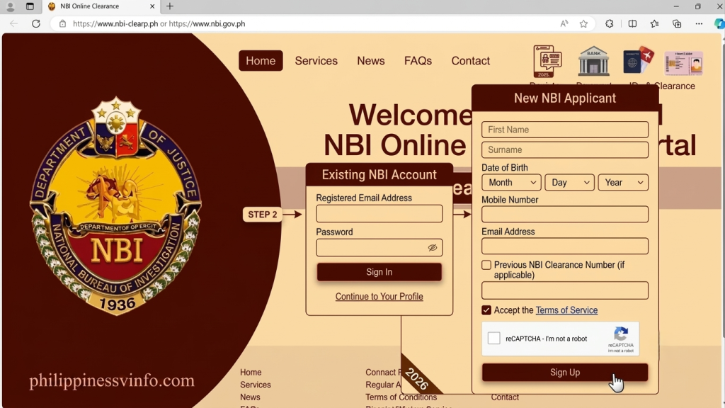 If you already have an existing NBI account, simply sign in using your registered email address and password, then continue to your profile.