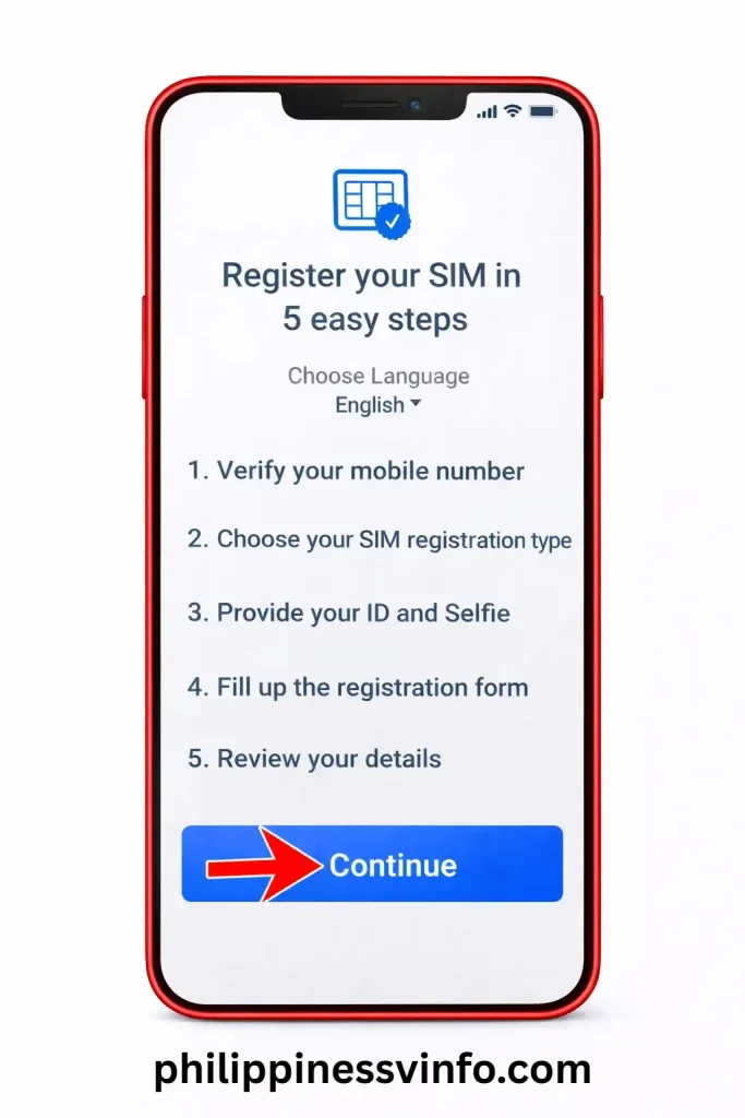 Visit the official sim registration tm website by clicking the registration button below.