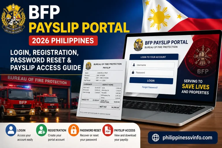 BFP Payslip Portal 2026 Philippines: Login, Registration, Password Reset & Payslip Access Guide