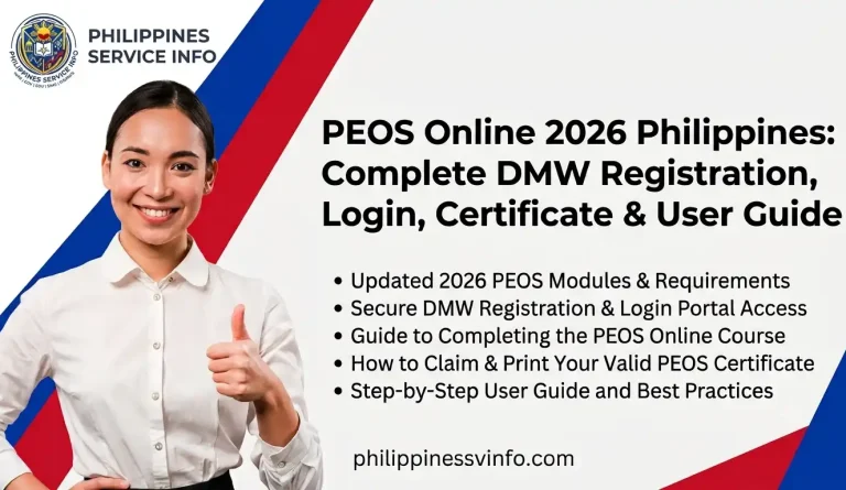 PEOS Online 2026 Philippines: Complete DMW Registration, Login, Certificate & User Guide