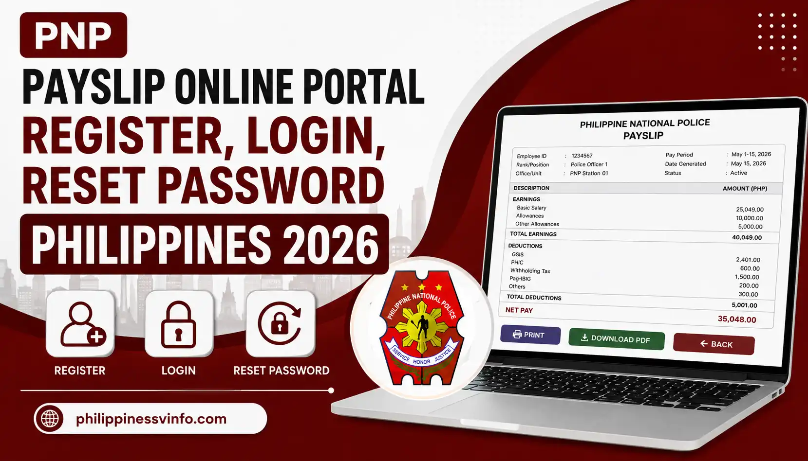 PNP Payslip Online Portal Register, Login, Reset Password Philippines 2026
