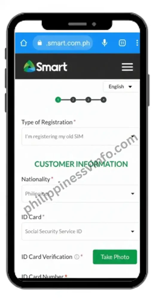 Select your nationality and choose the appropriate government-issued ID from the list of accepted identification documents. Ensure that the selected ID matches the information you will provide during registration.