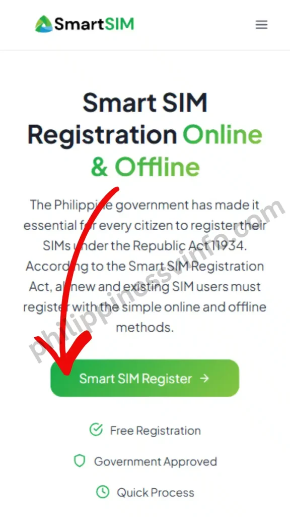 Visit the official sim registration smart​ website and click on the "Register Your SIM Now" button to begin the registration process. Make sure you are using the official Smart portal to keep your personal information secure. Smart SIM Registration
