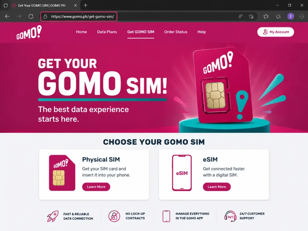 Step 1: Install Your GOMO SIM or eSIM

Start by preparing the SIM on an unlocked compatible smartphone. Physical SIM users can insert the card, while eSIM users should install their digital SIM profile using the instructions provided with their order.