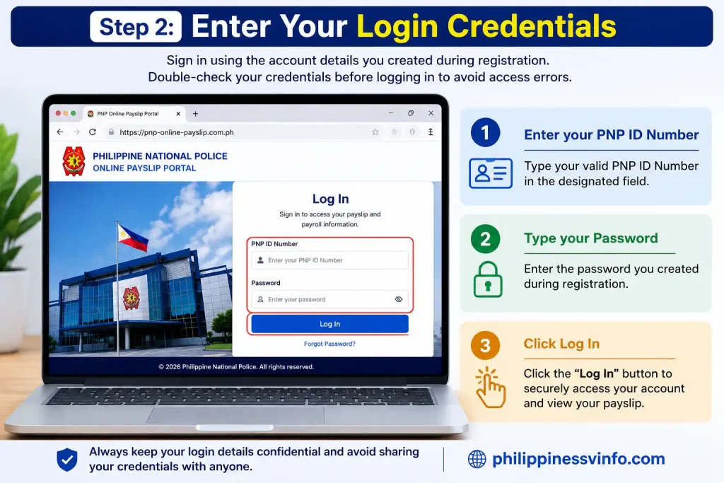 Sign in using the account details you created during registration. Double-check your credentials before logging in to avoid access errors.