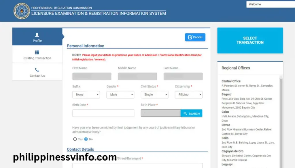 Step 4: Complete Your Profile Information

After creating your account, continue by filling out your complete profile. Provide accurate personal, educational, and identification details, then review everything before moving to the next step.