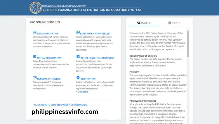 Step 1: Access the Official PRC ID  Portal

Open your preferred web browser and visit the official PRC LERIS website at https://online.prc.gov.ph/. If you previously had an account on the old PRC Online system, you'll need to register again because existing accounts from the previous platform cannot be used on LERIS.
